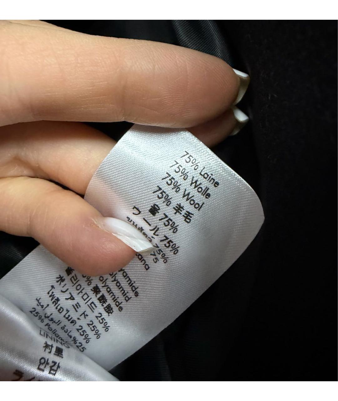 SPORTY AND RICH Черная шерстяная парка, фото 5