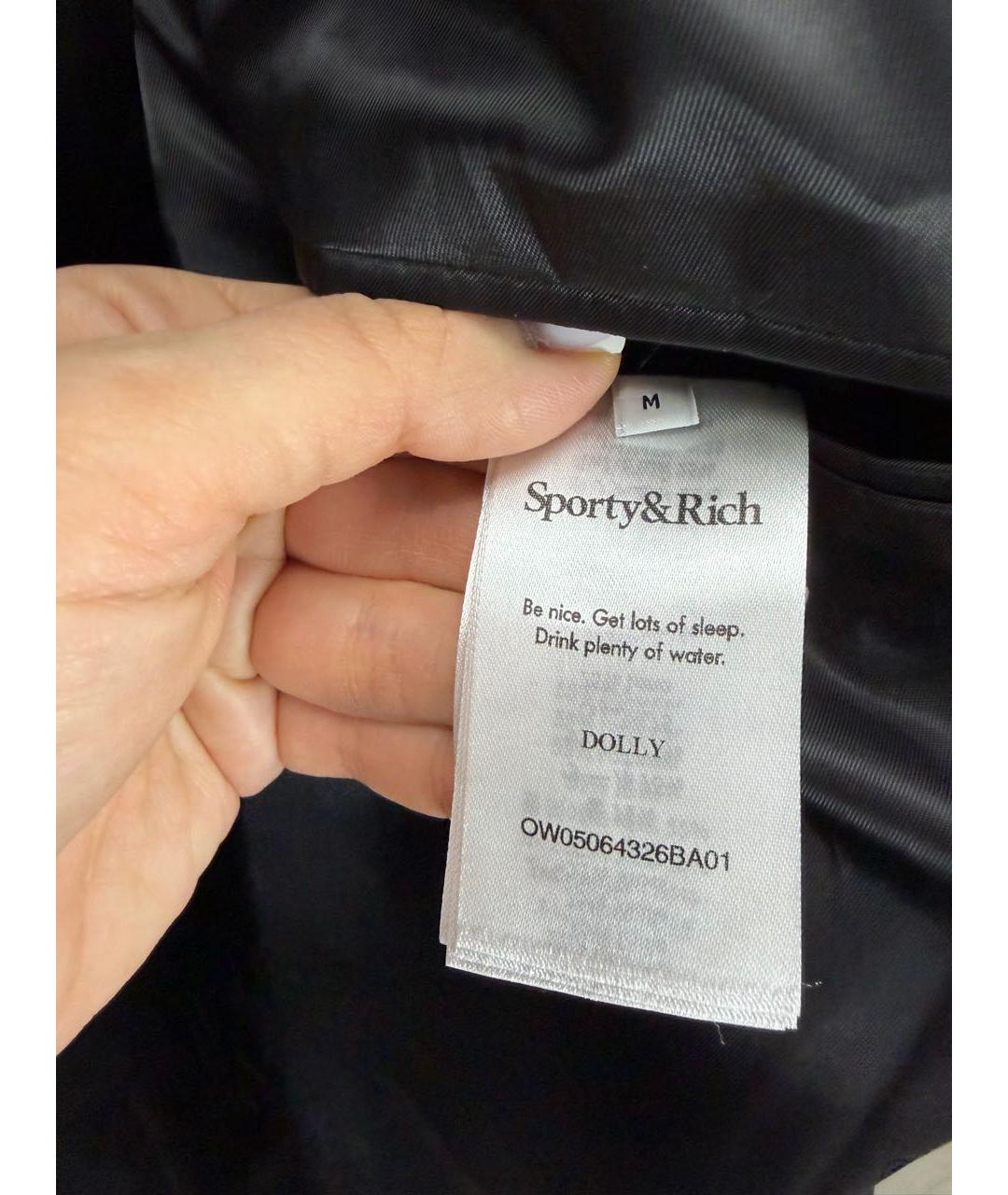 SPORTY AND RICH Черная шерстяная парка, фото 4