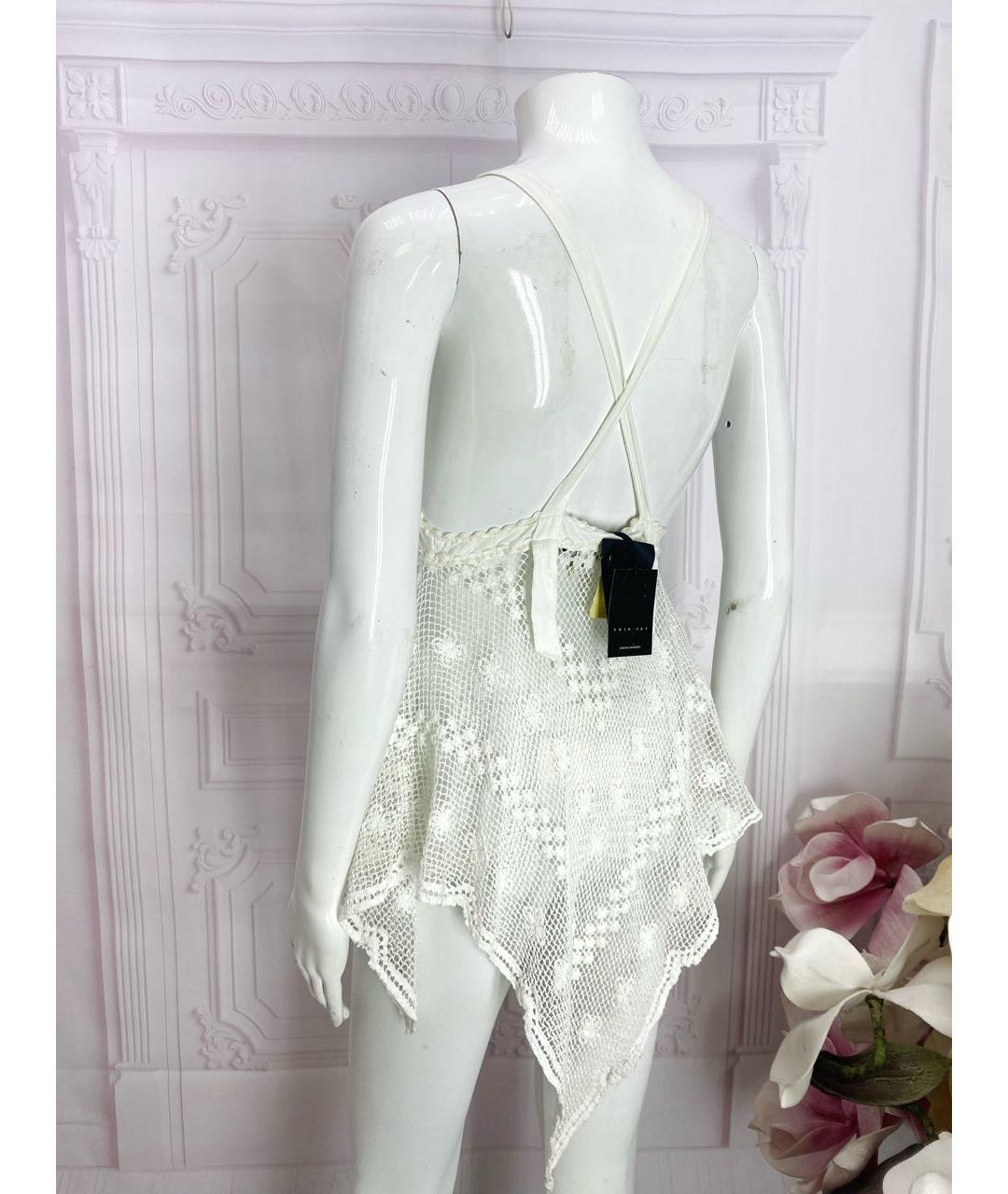 TWIN-SET Белая хлопковая майка, фото 6