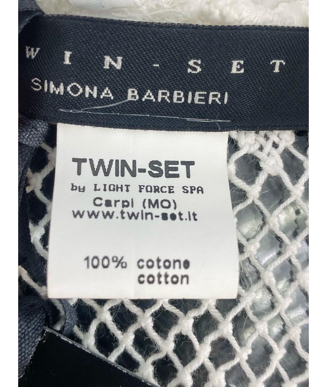 TWIN-SET Белая хлопковая майка, фото 7