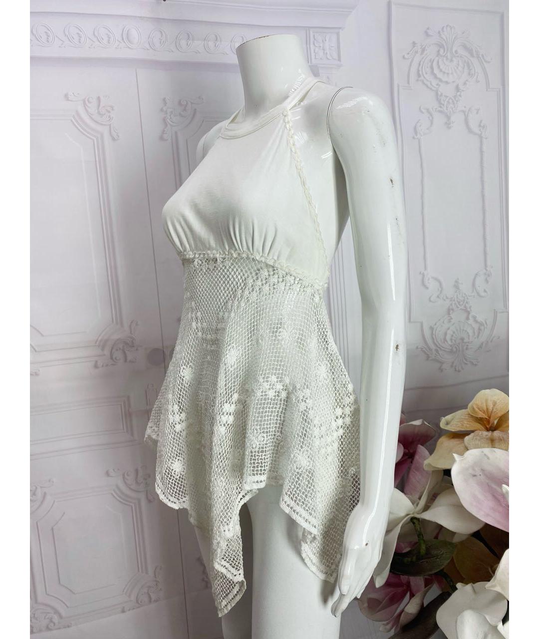 TWIN-SET Белая хлопковая майка, фото 5