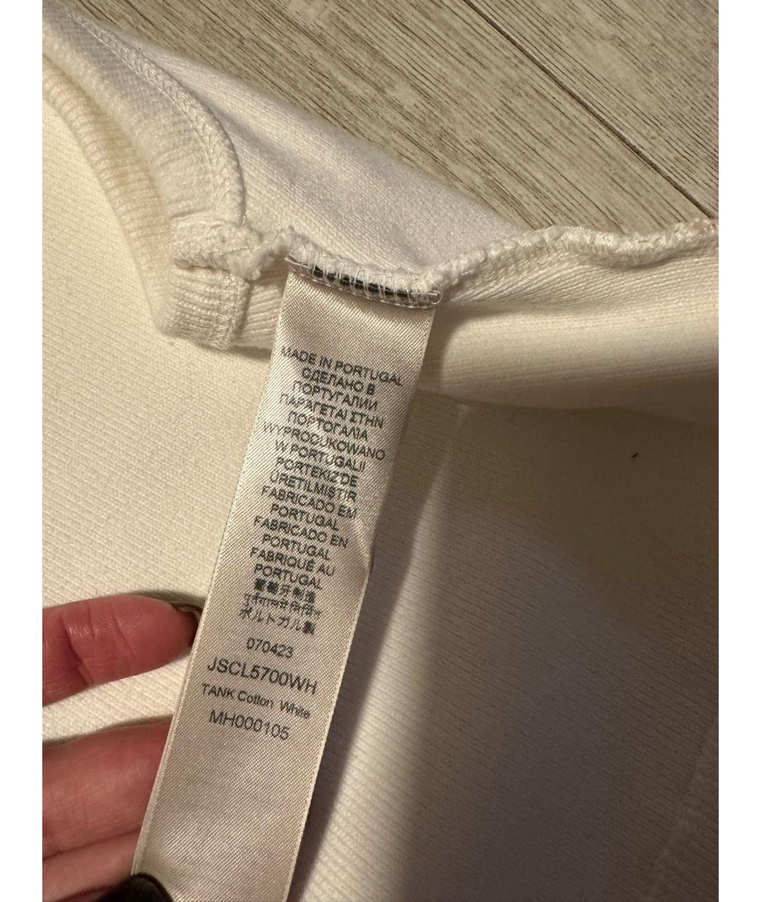 7 FOR ALL MANKIND Белая хлопко-эластановая майка, фото 6