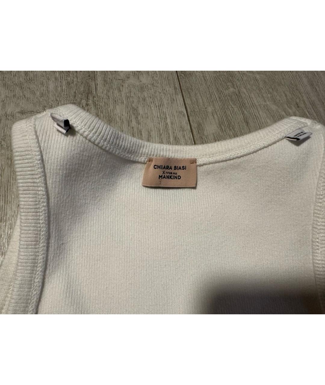 7 FOR ALL MANKIND Белая хлопко-эластановая майка, фото 3