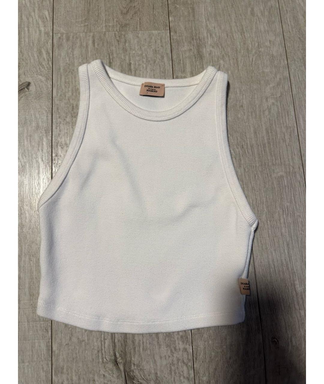 7 FOR ALL MANKIND Белая хлопко-эластановая майка, фото 7