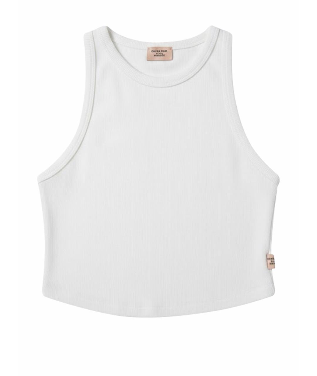 7 FOR ALL MANKIND Белая хлопко-эластановая майка, фото 1