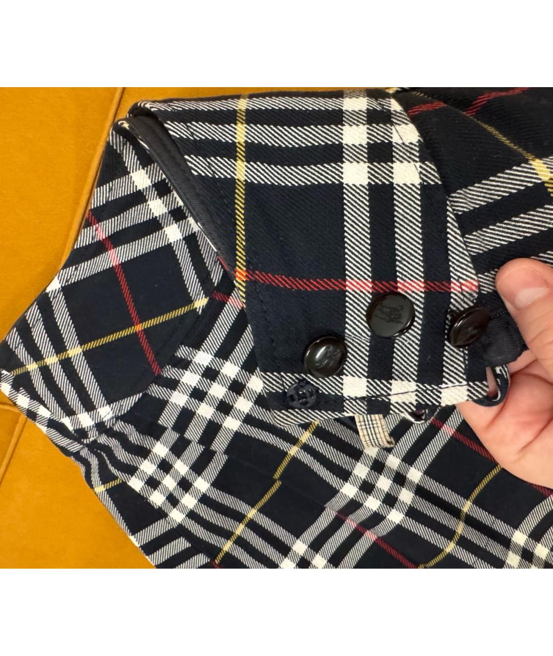 BURBERRY Темно-синяя хлопковая юбка мини, фото 2