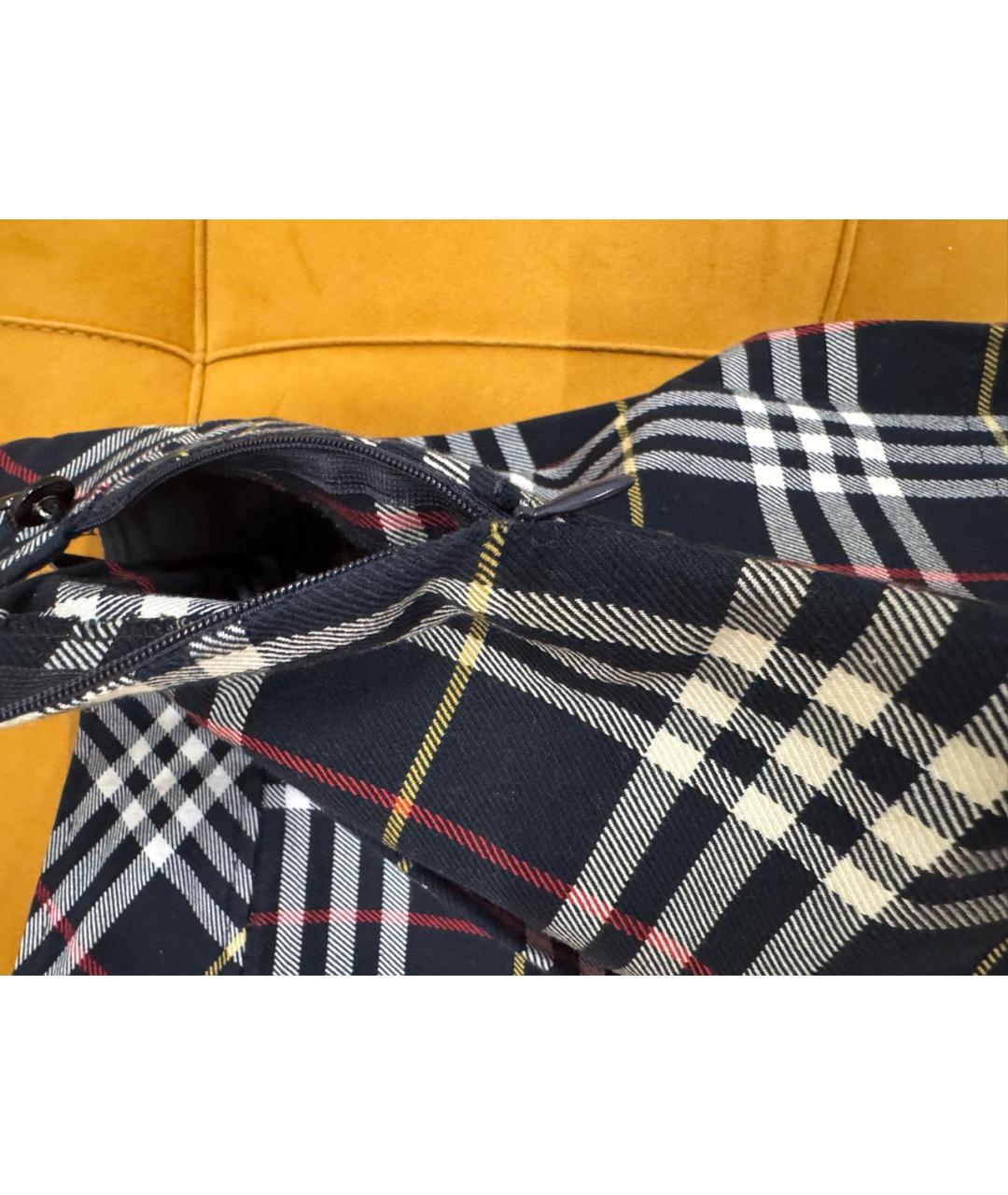 BURBERRY Темно-синяя хлопковая юбка мини, фото 5