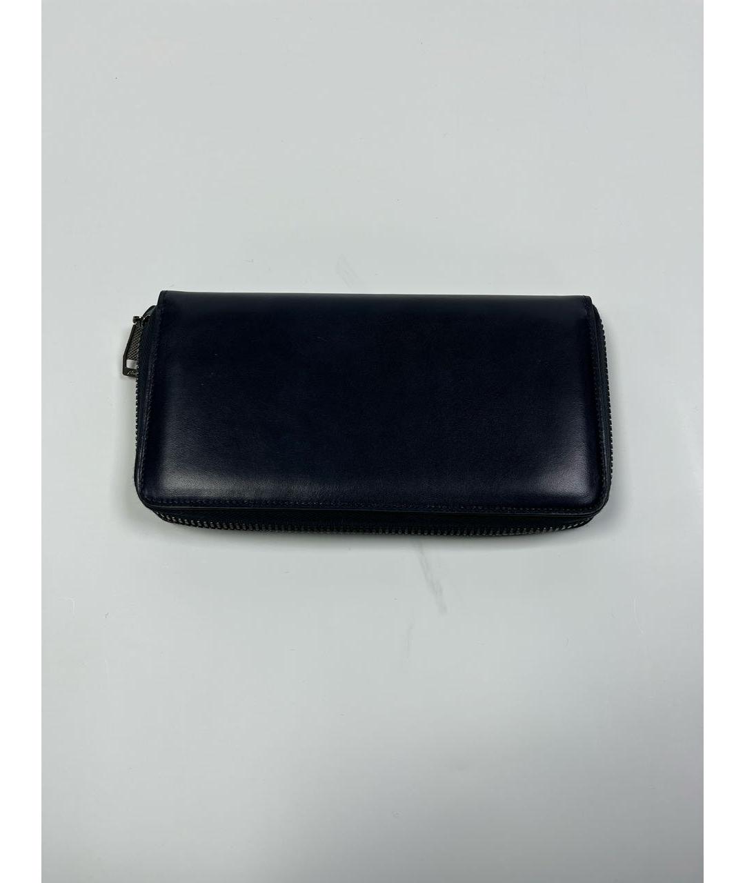 BRIONI Темно-синий кожаный кошелек, фото 3