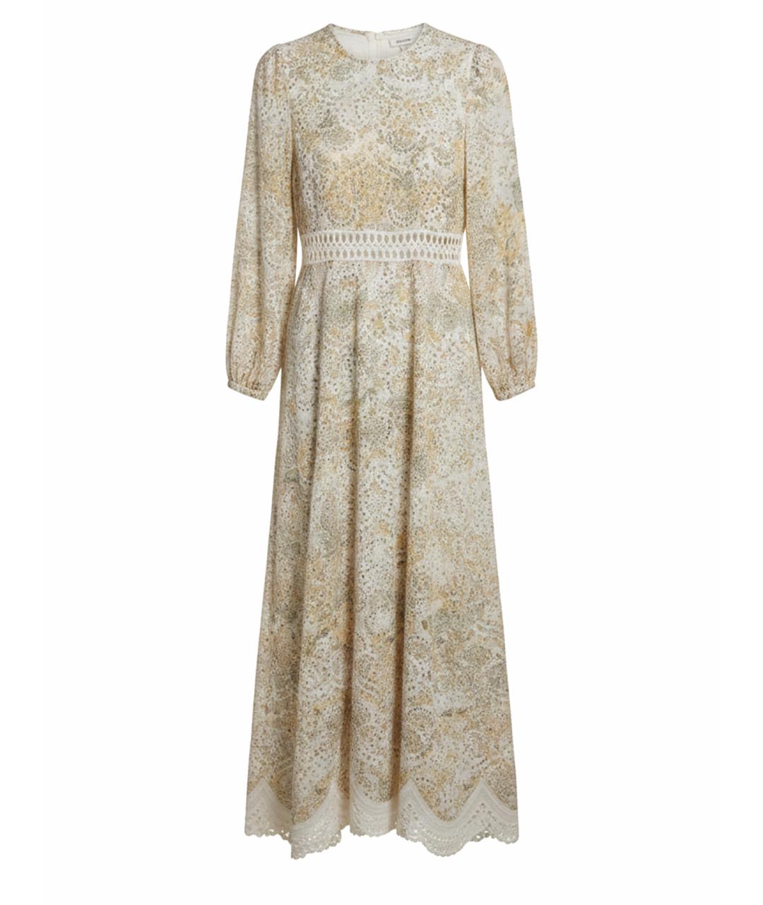 ZIMMERMANN Бежевое льняное повседневное платье, фото 1