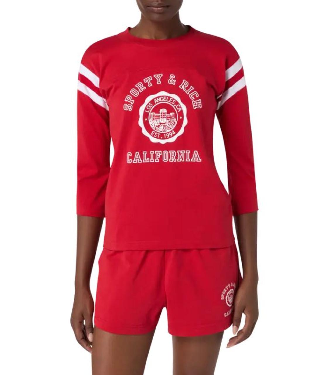 SPORTY AND RICH Красный хлопковый костюм с брюками, фото 2