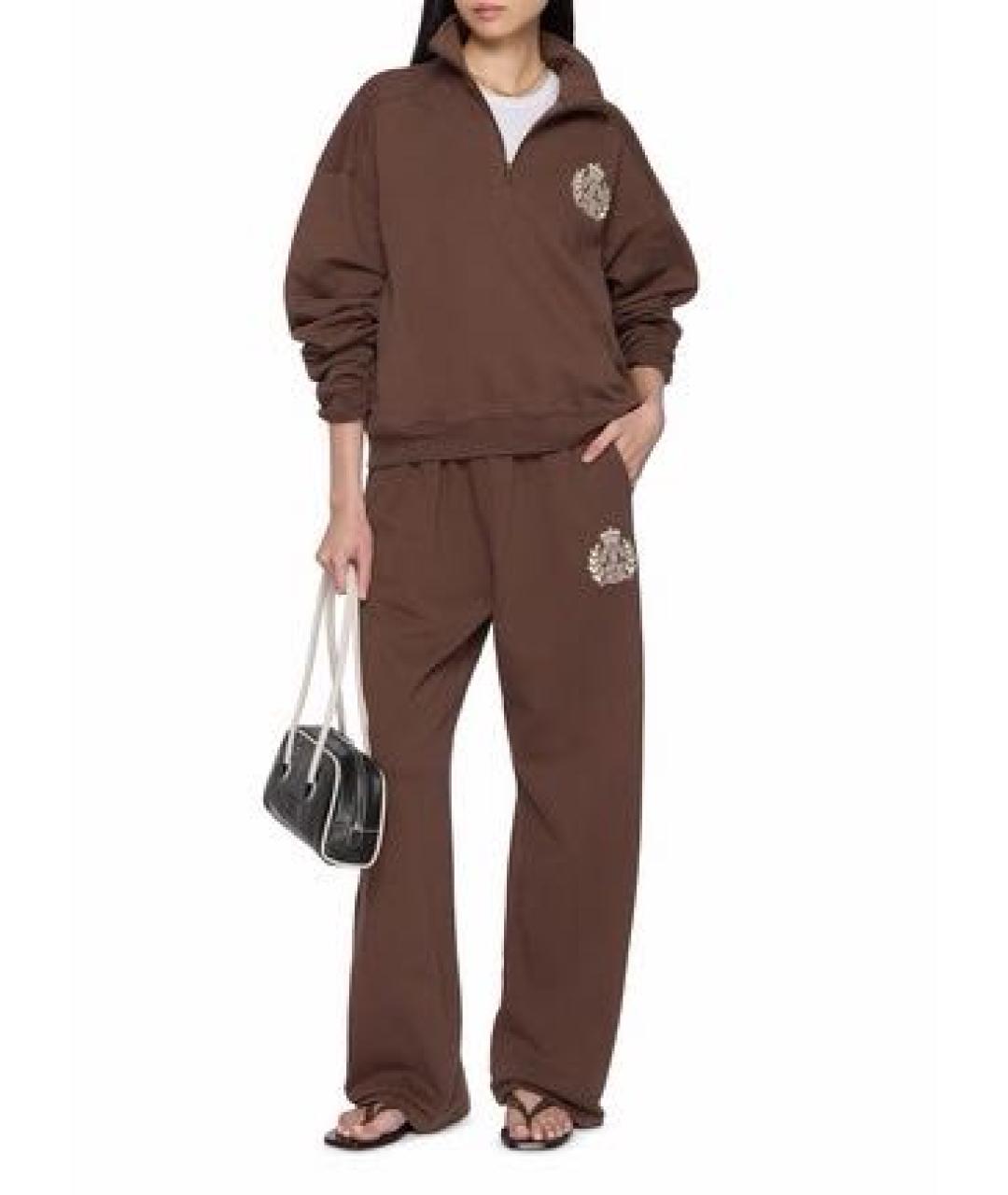 SPORTY AND RICH Коричневый хлопковый костюм с брюками, фото 3