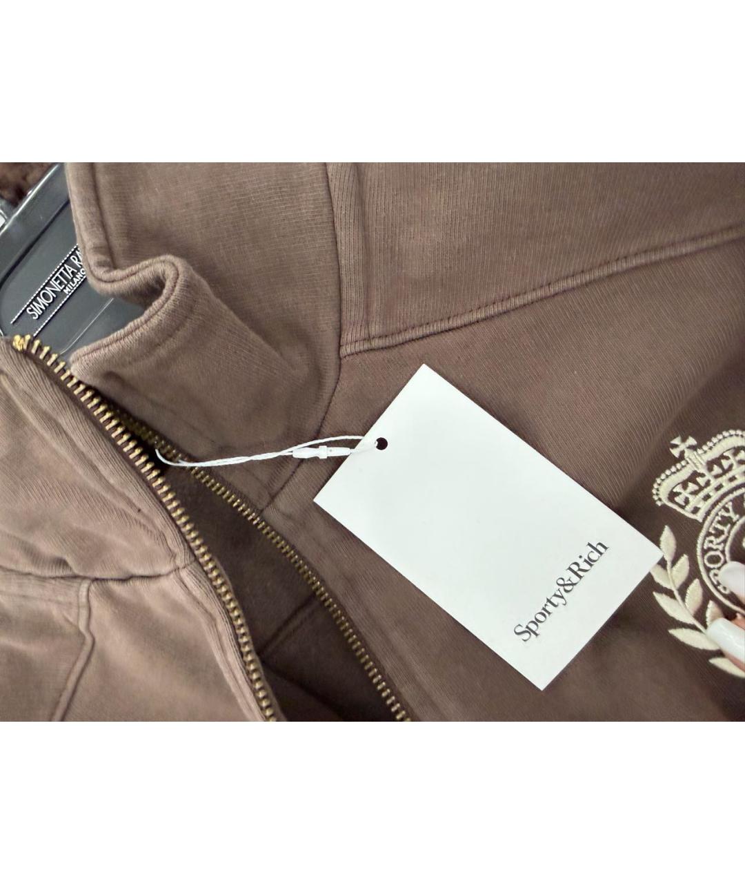 SPORTY AND RICH Коричневый хлопковый костюм с брюками, фото 7