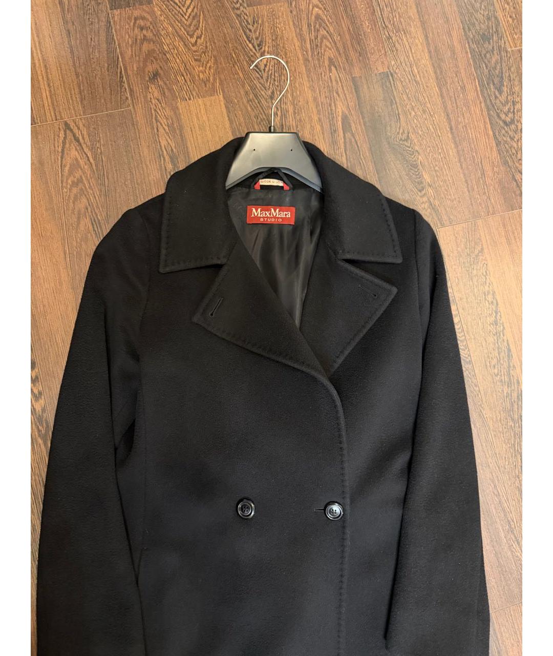 MAX MARA Черное шерстяное пальто, фото 5