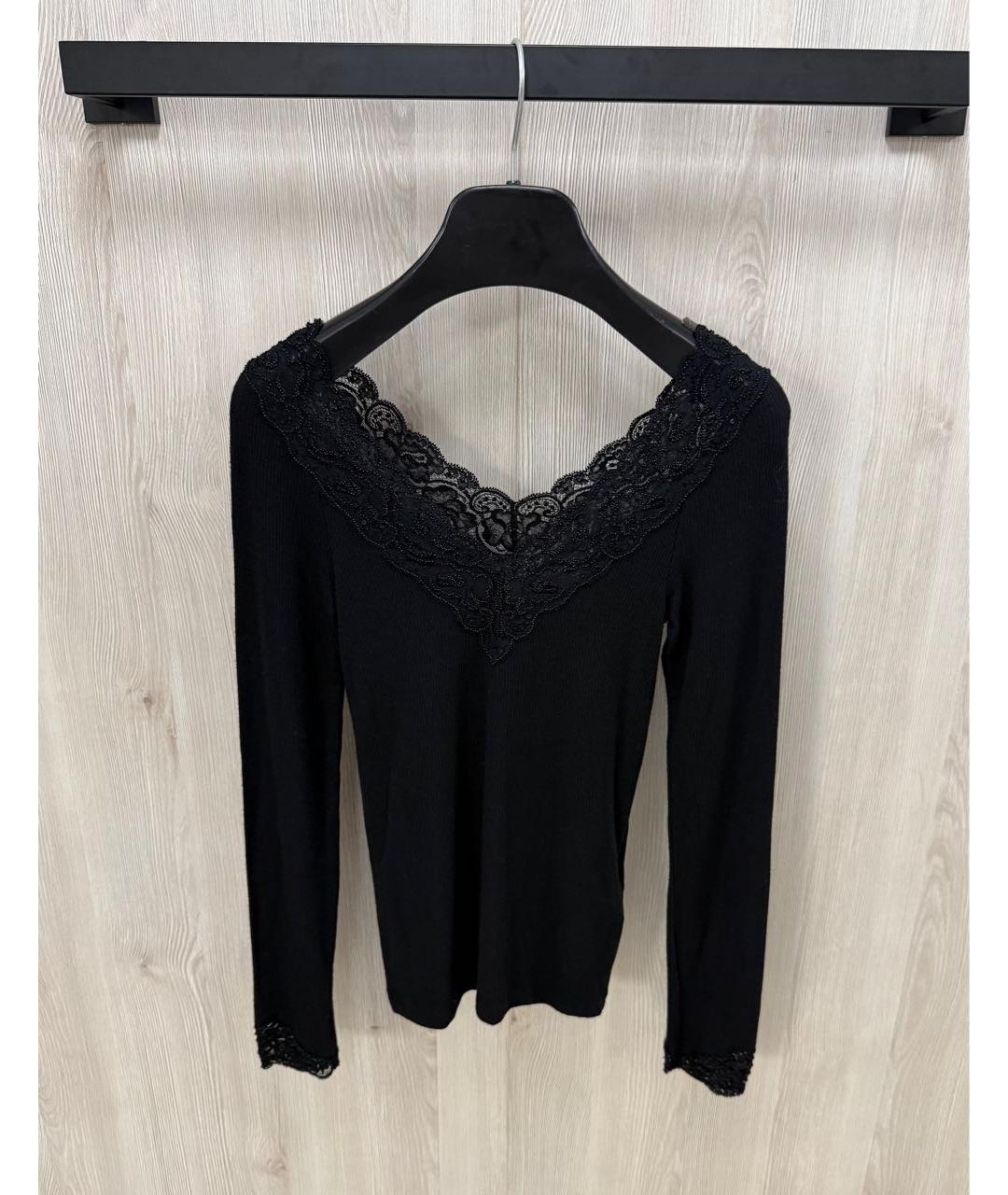 RALPH LAUREN Черный вискозный джемпер / свитер, фото 6