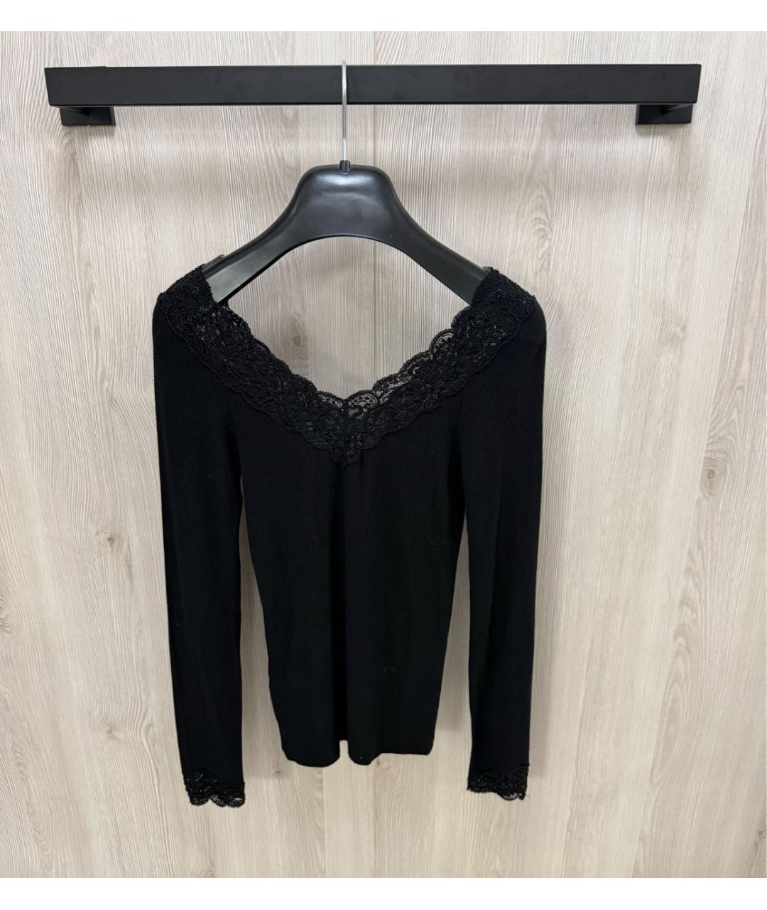 RALPH LAUREN Черный вискозный джемпер / свитер, фото 3