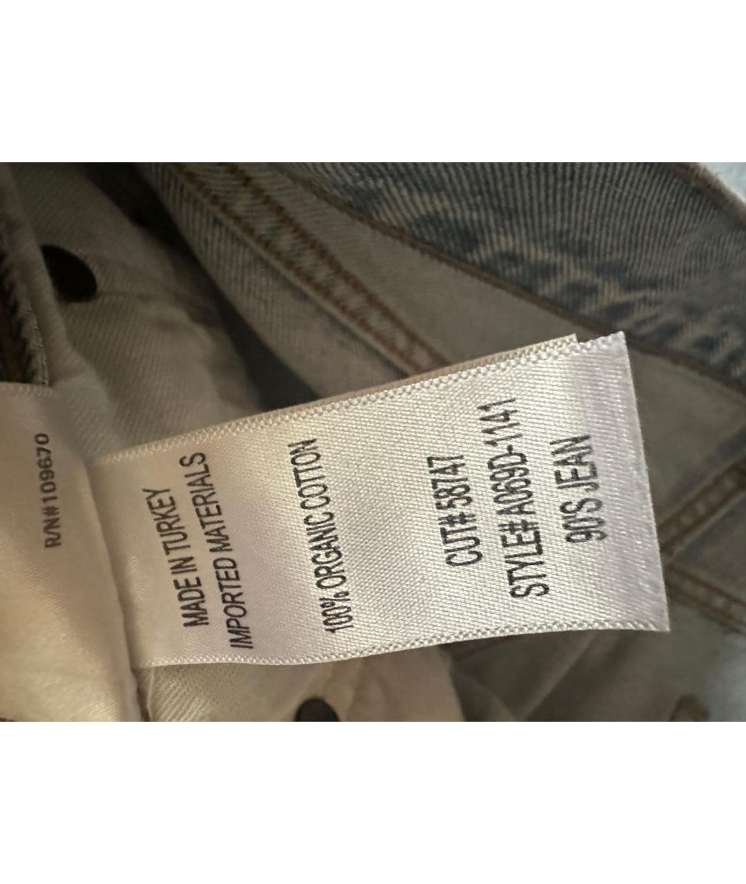 AGOLDE Голубые хлопковые прямые джинсы, фото 8