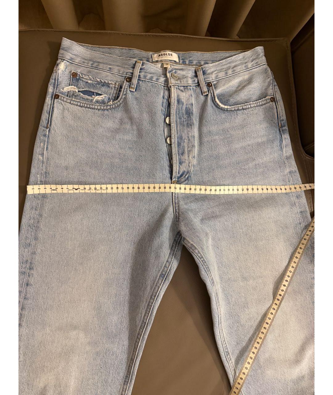 AGOLDE Голубые хлопковые прямые джинсы, фото 3
