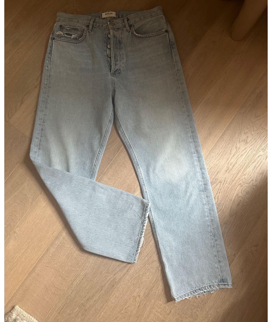 AGOLDE Голубые хлопковые прямые джинсы, фото 4