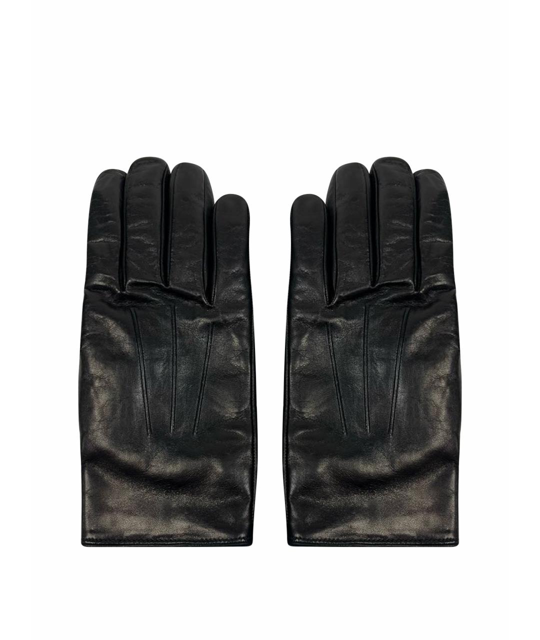 BRIONI Черные кожаные перчатки, фото 1