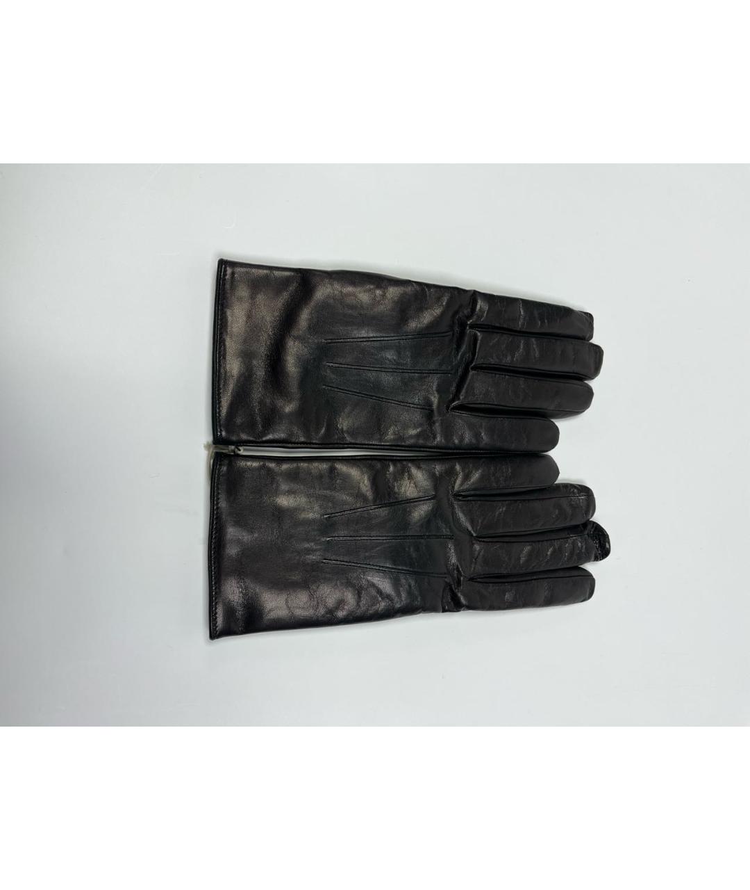 BRIONI Черные кожаные перчатки, фото 4
