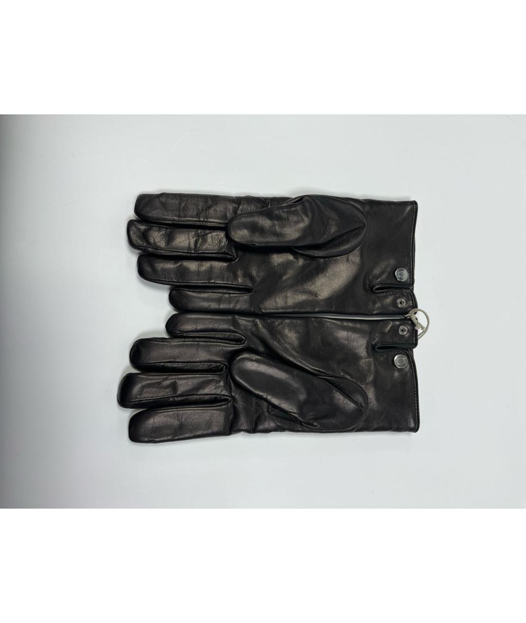 BRIONI Черные кожаные перчатки, фото 2
