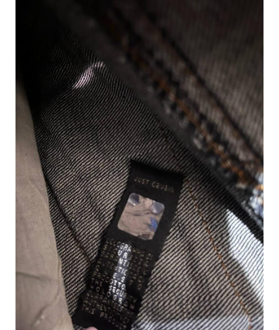 JUST CAVALLI Темно-синие хлопковые прямые джинсы, фото 7