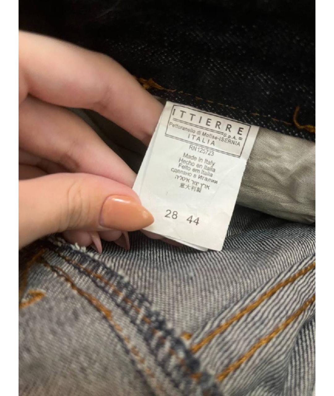 JUST CAVALLI Темно-синие хлопковые прямые джинсы, фото 6