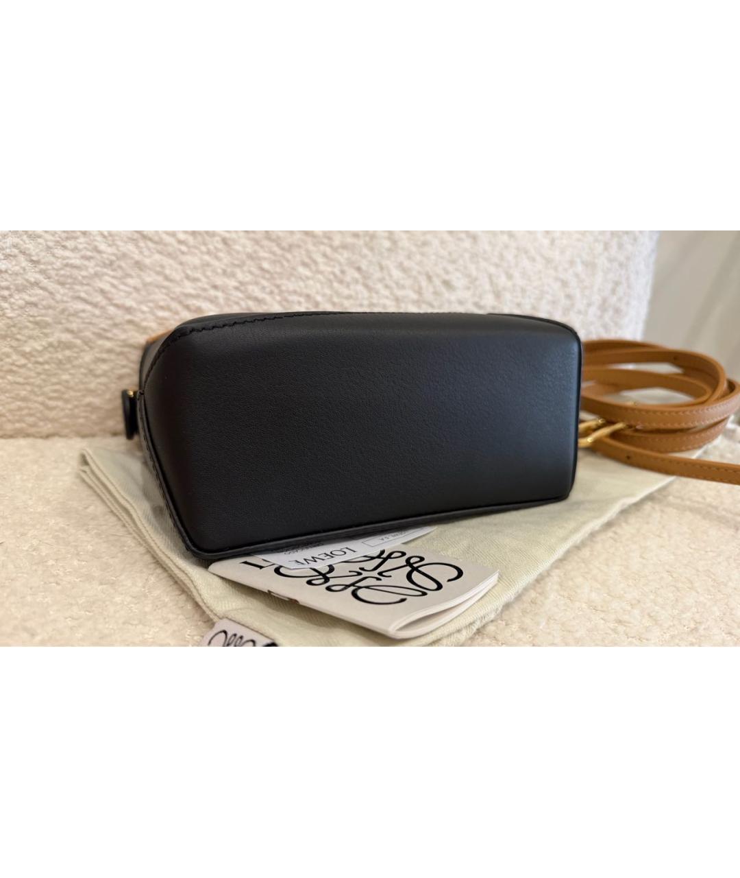 LOEWE Черная кожаная сумка с короткими ручками, фото 4