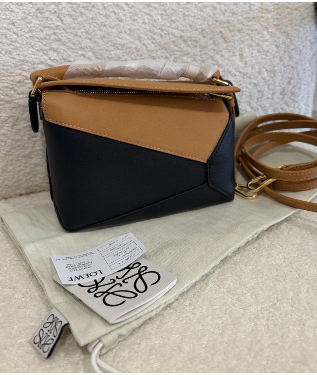 LOEWE Черная кожаная сумка с короткими ручками, фото 3