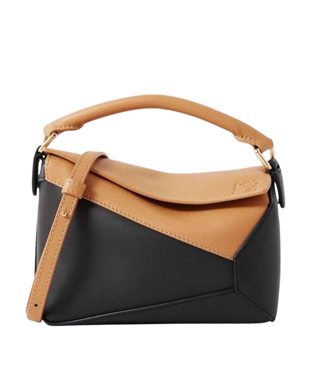 LOEWE Черная кожаная сумка с короткими ручками, фото 1
