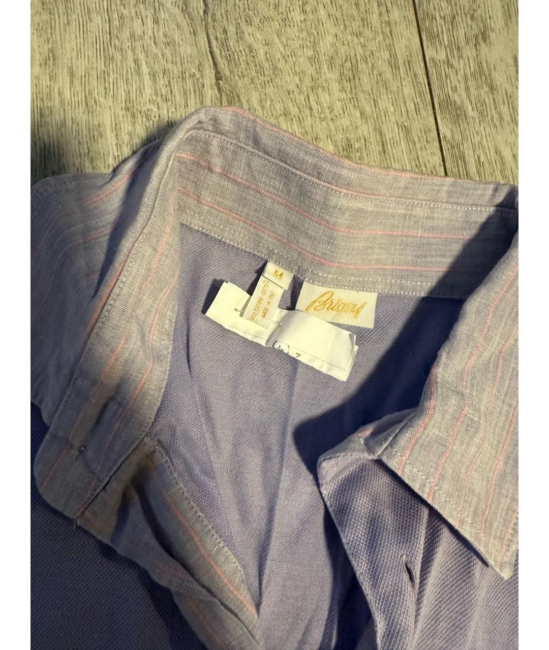 BRIONI Хлопко-леновое поло с коротким рукавом, фото 3