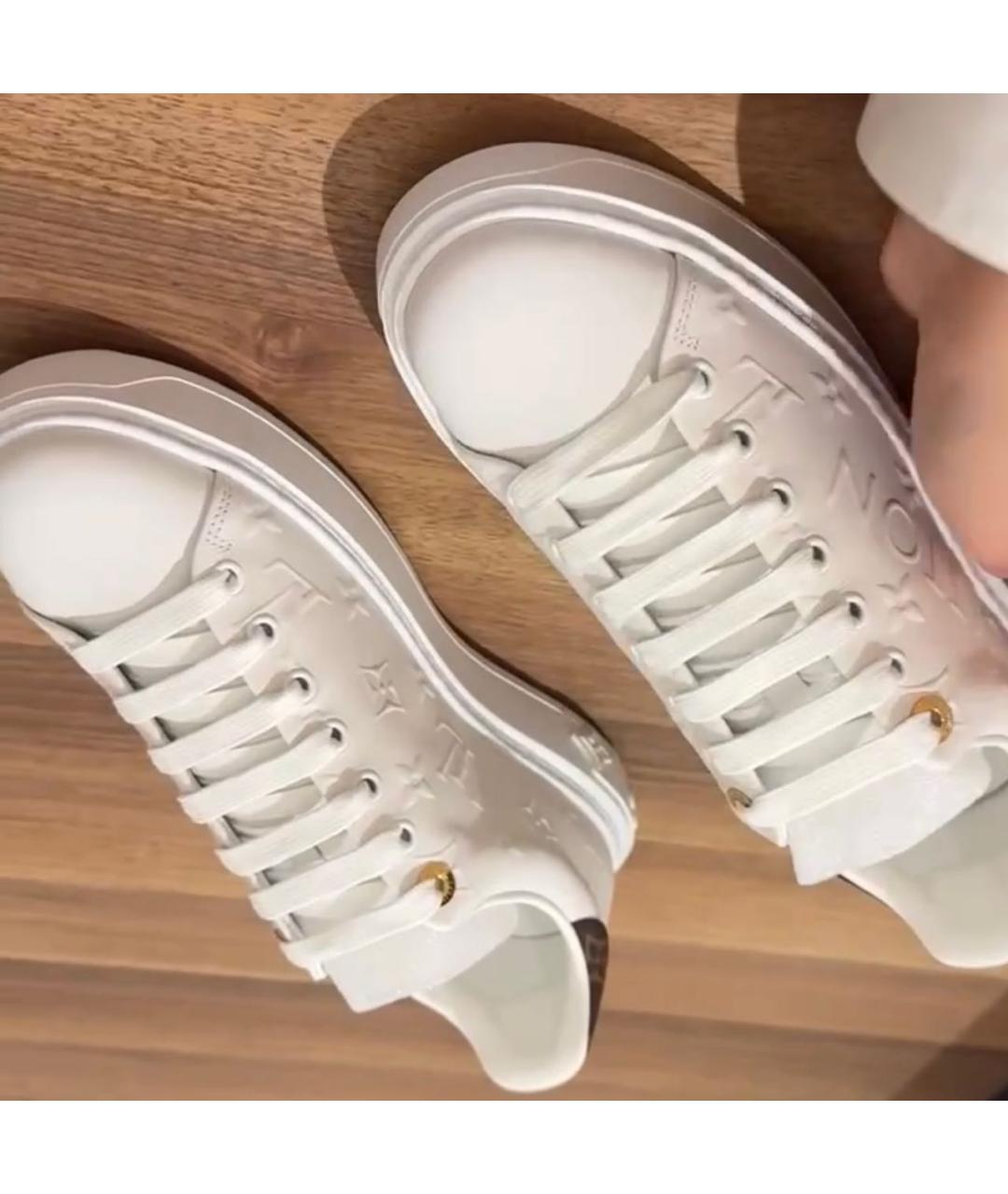 LOUIS VUITTON Белые кожаные кеды, фото 3