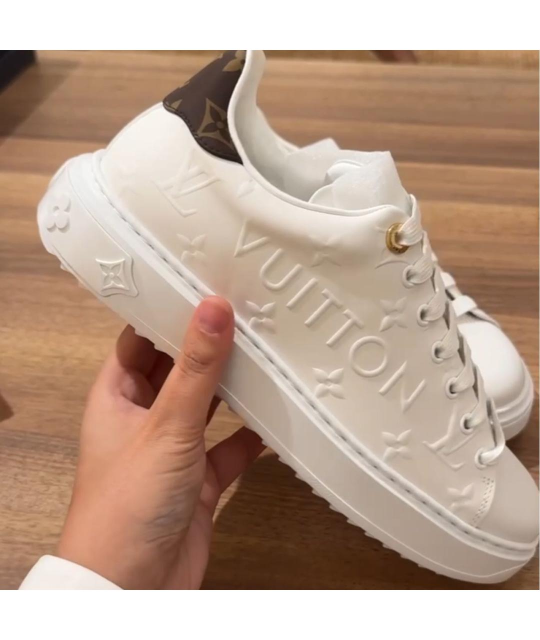 LOUIS VUITTON Белые кожаные кеды, фото 9