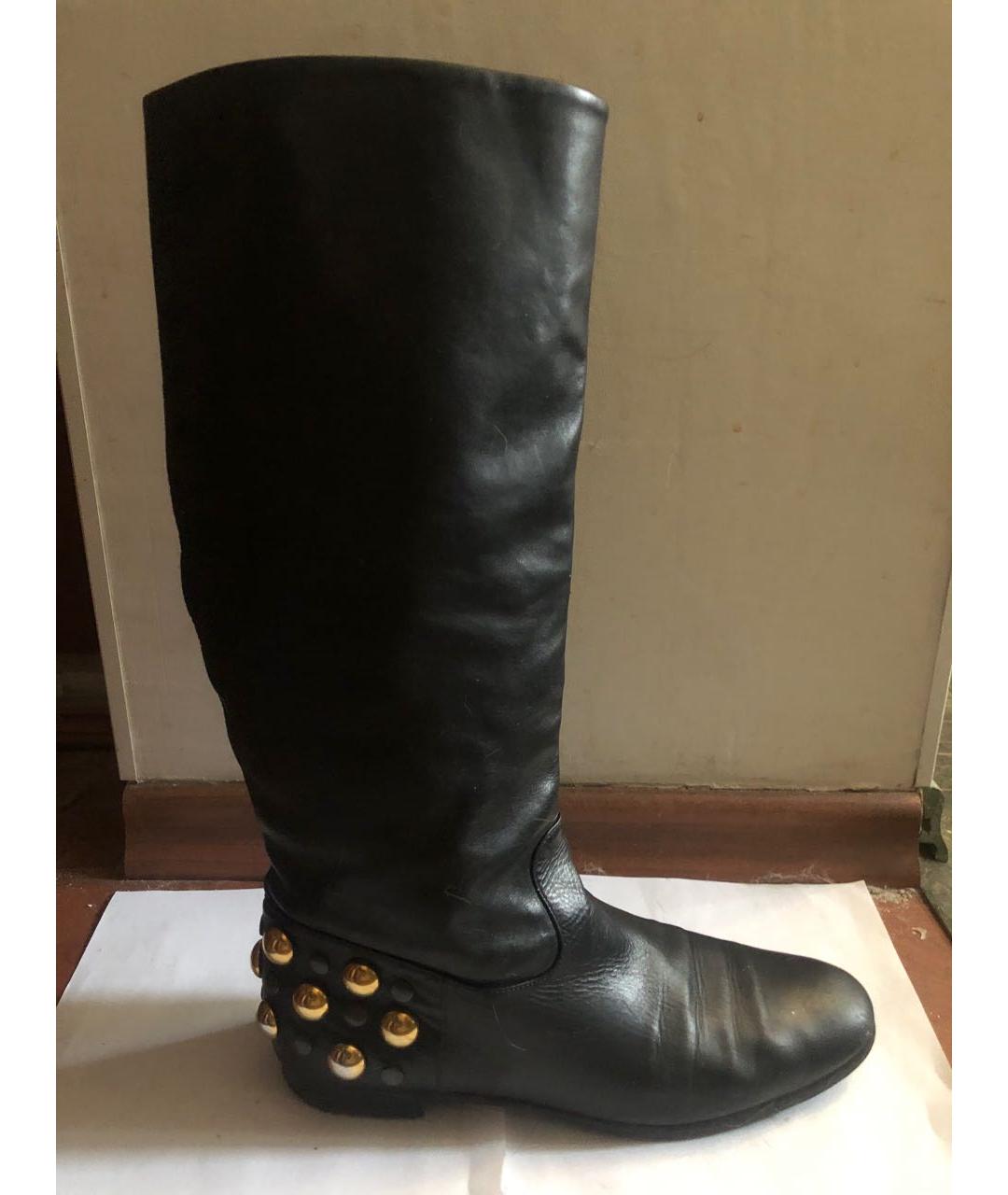 GUCCI Черные кожаные сапоги, фото 5