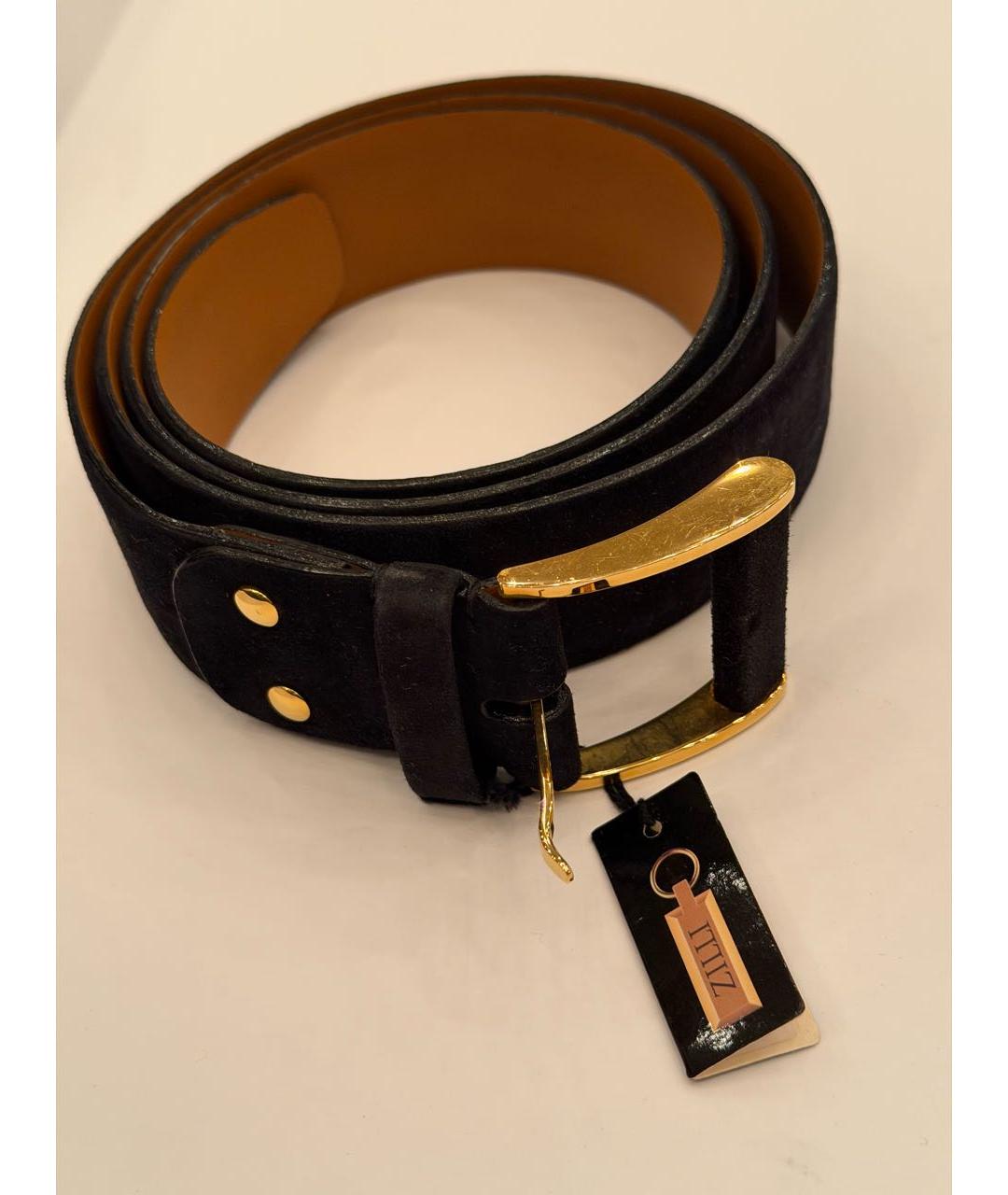 ZILLI Черный замшевый ремень, фото 6