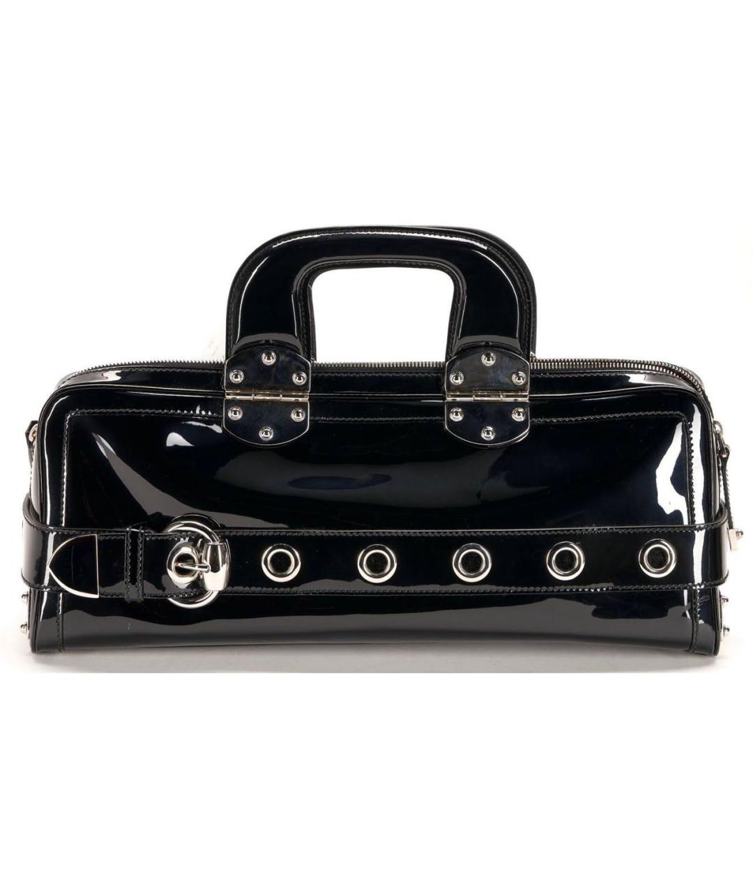 GUCCI Черная сумка с короткими ручками из лакированной кожи, фото 2