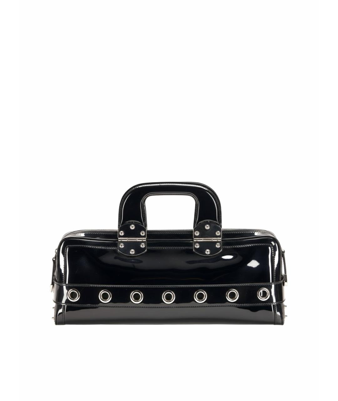 GUCCI Черная сумка с короткими ручками из лакированной кожи, фото 1