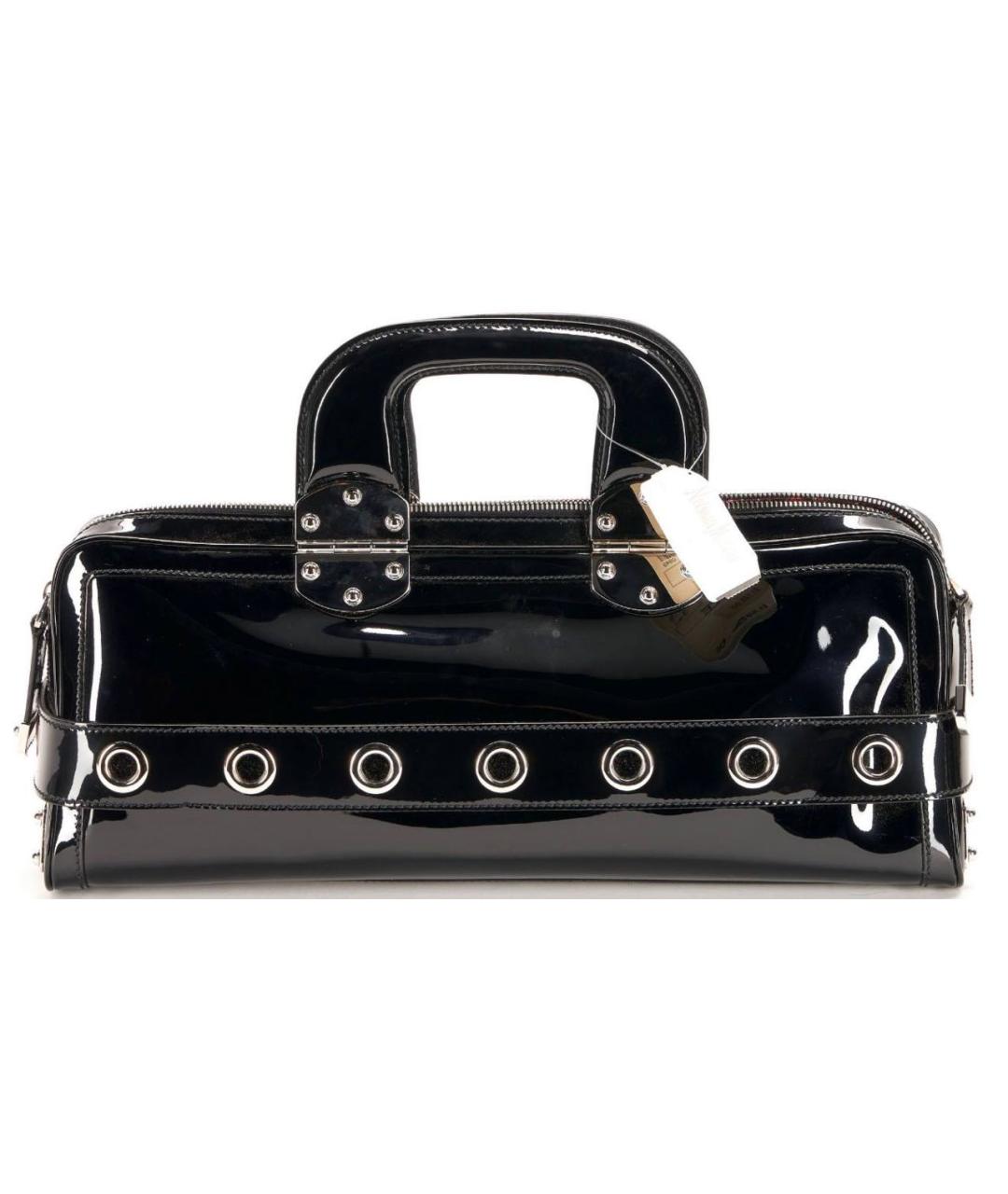 GUCCI Черная сумка с короткими ручками из лакированной кожи, фото 8