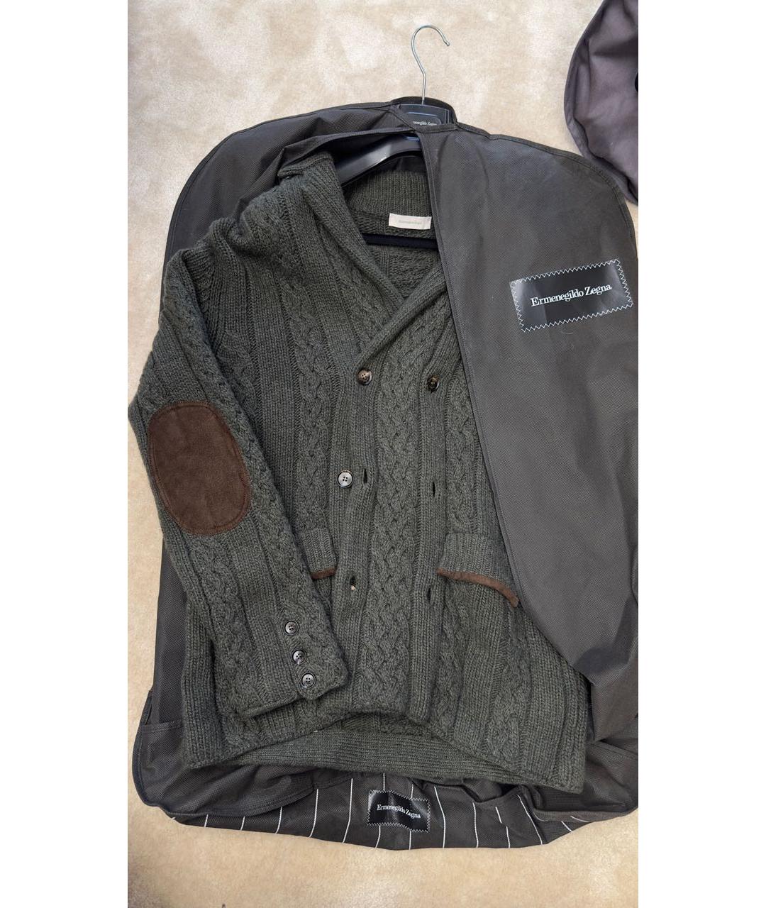 ERMENEGILDO ZEGNA XXX Хаки кашемировый кардиган, фото 2