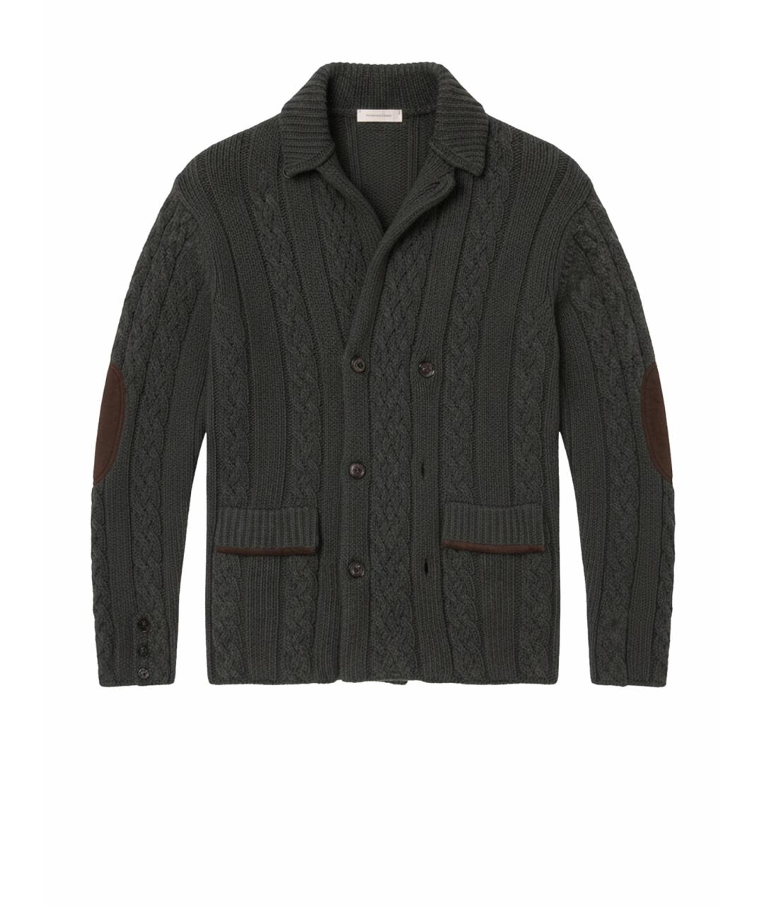 ERMENEGILDO ZEGNA XXX Хаки кашемировый кардиган, фото 1