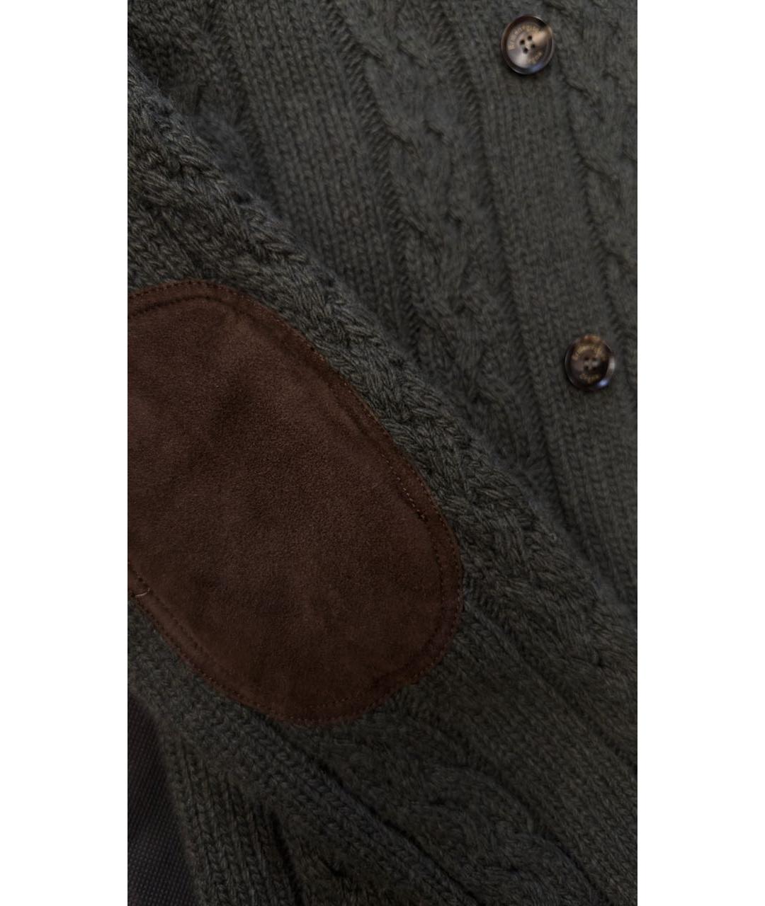 ERMENEGILDO ZEGNA XXX Хаки кашемировый кардиган, фото 4