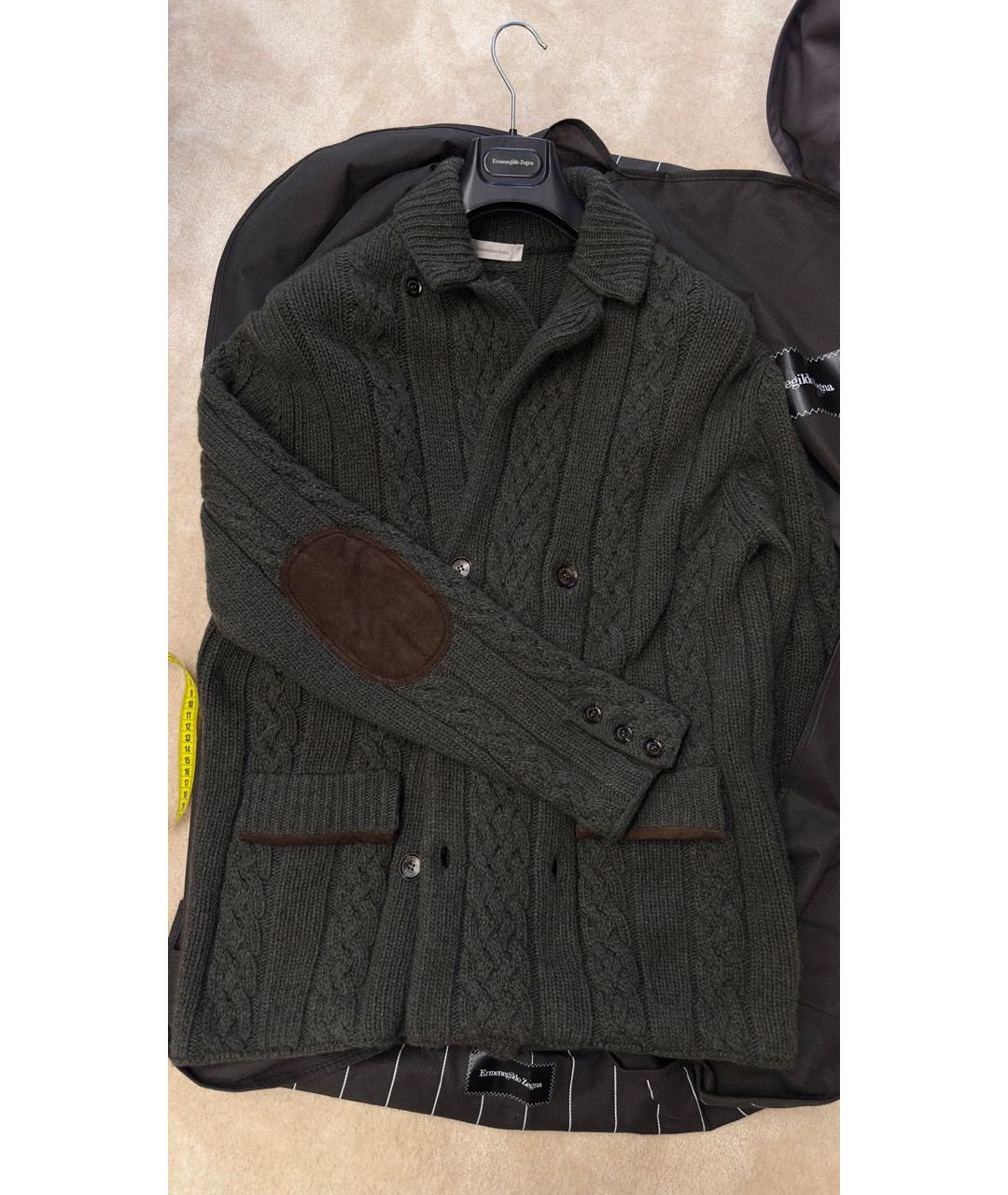 ERMENEGILDO ZEGNA XXX Хаки кашемировый кардиган, фото 9