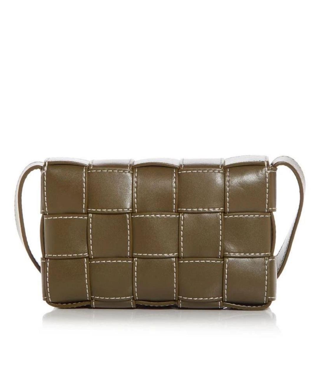 BOTTEGA VENETA Хаки кожаная сумка через плечо, фото 9