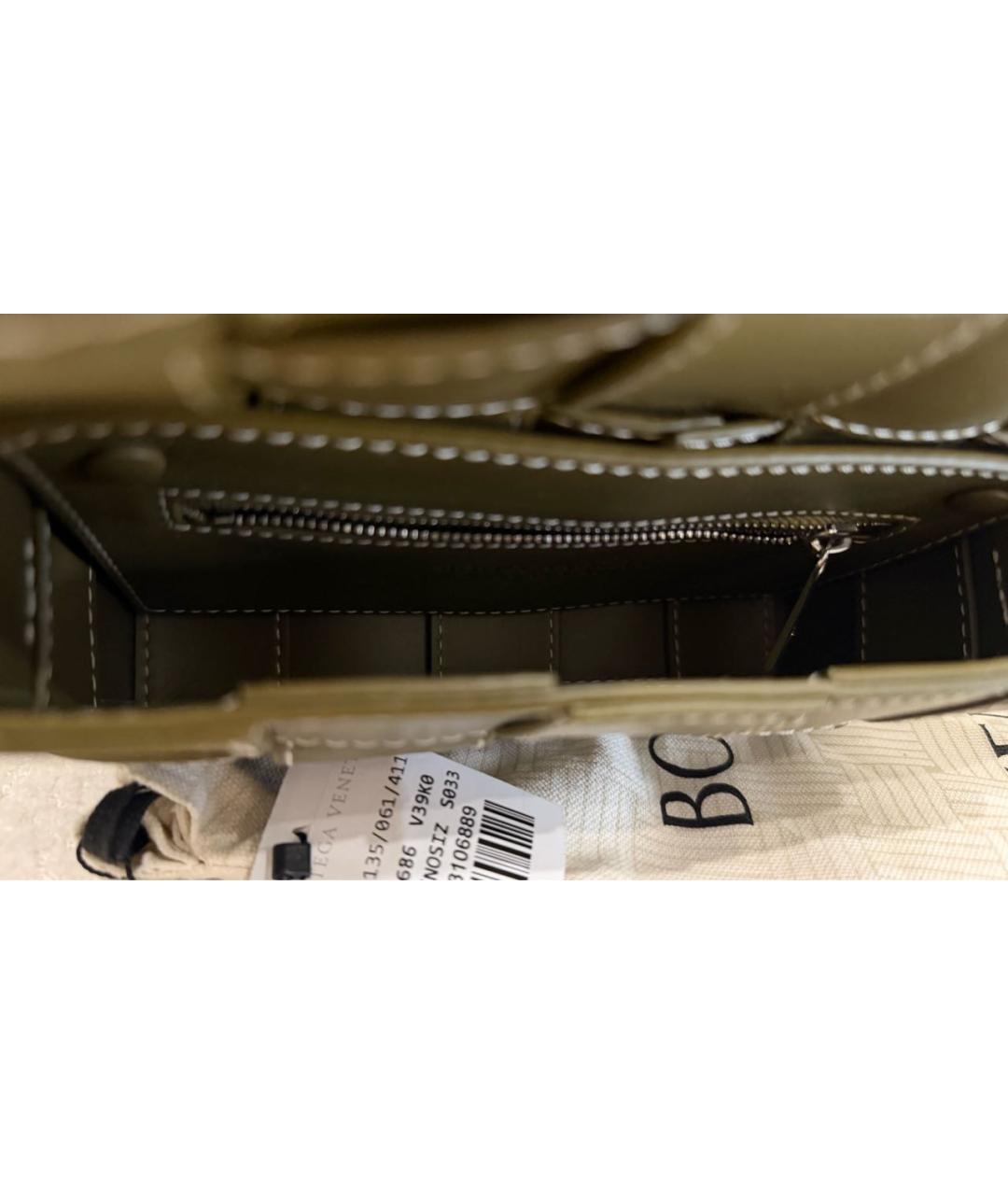 BOTTEGA VENETA Хаки кожаная сумка через плечо, фото 6