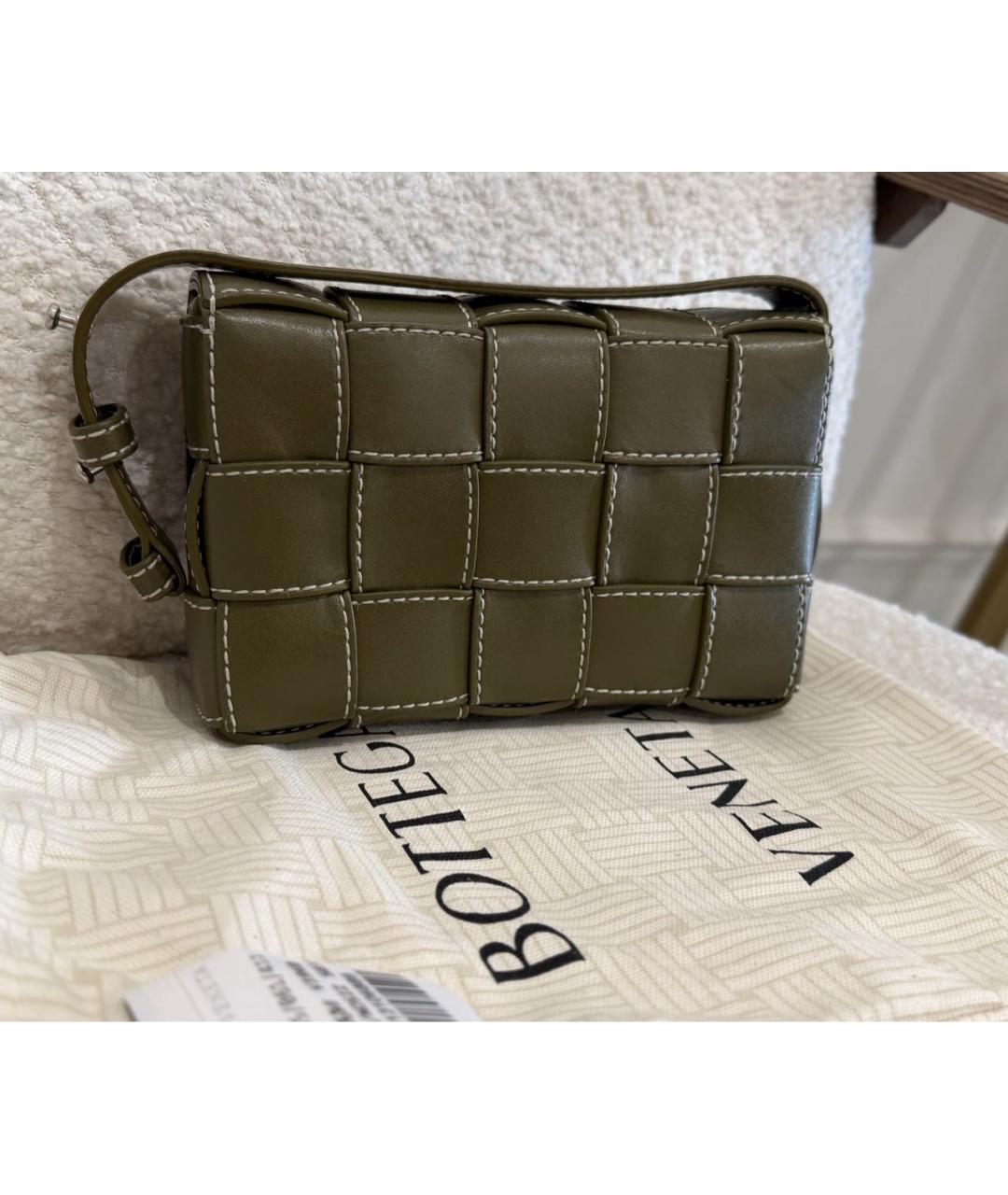 BOTTEGA VENETA Хаки кожаная сумка через плечо, фото 8