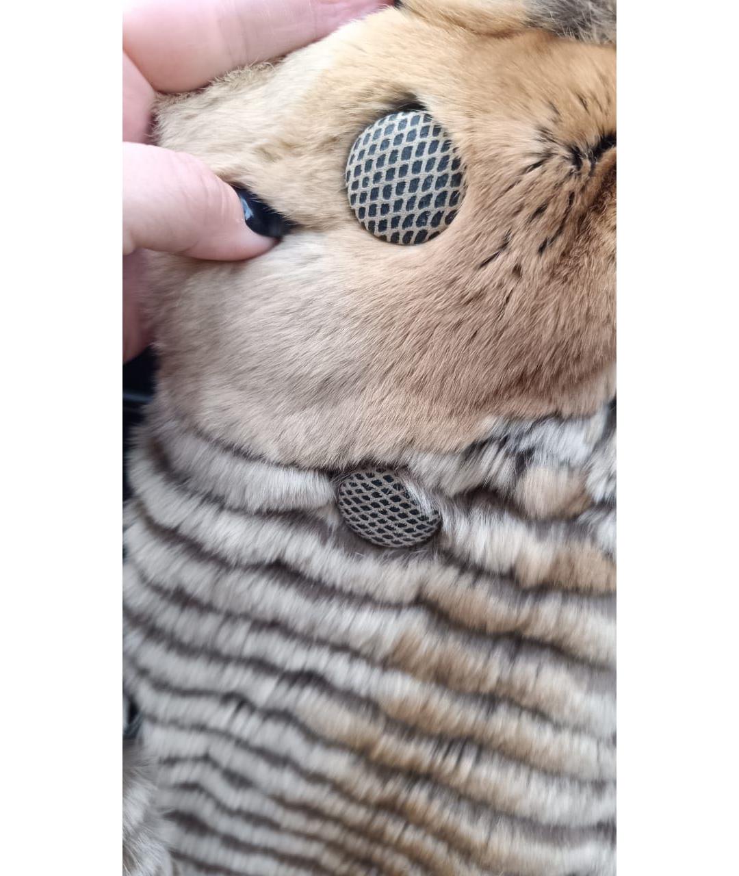 ROBERTO CAVALLI Бежевая меховая шуба, фото 7