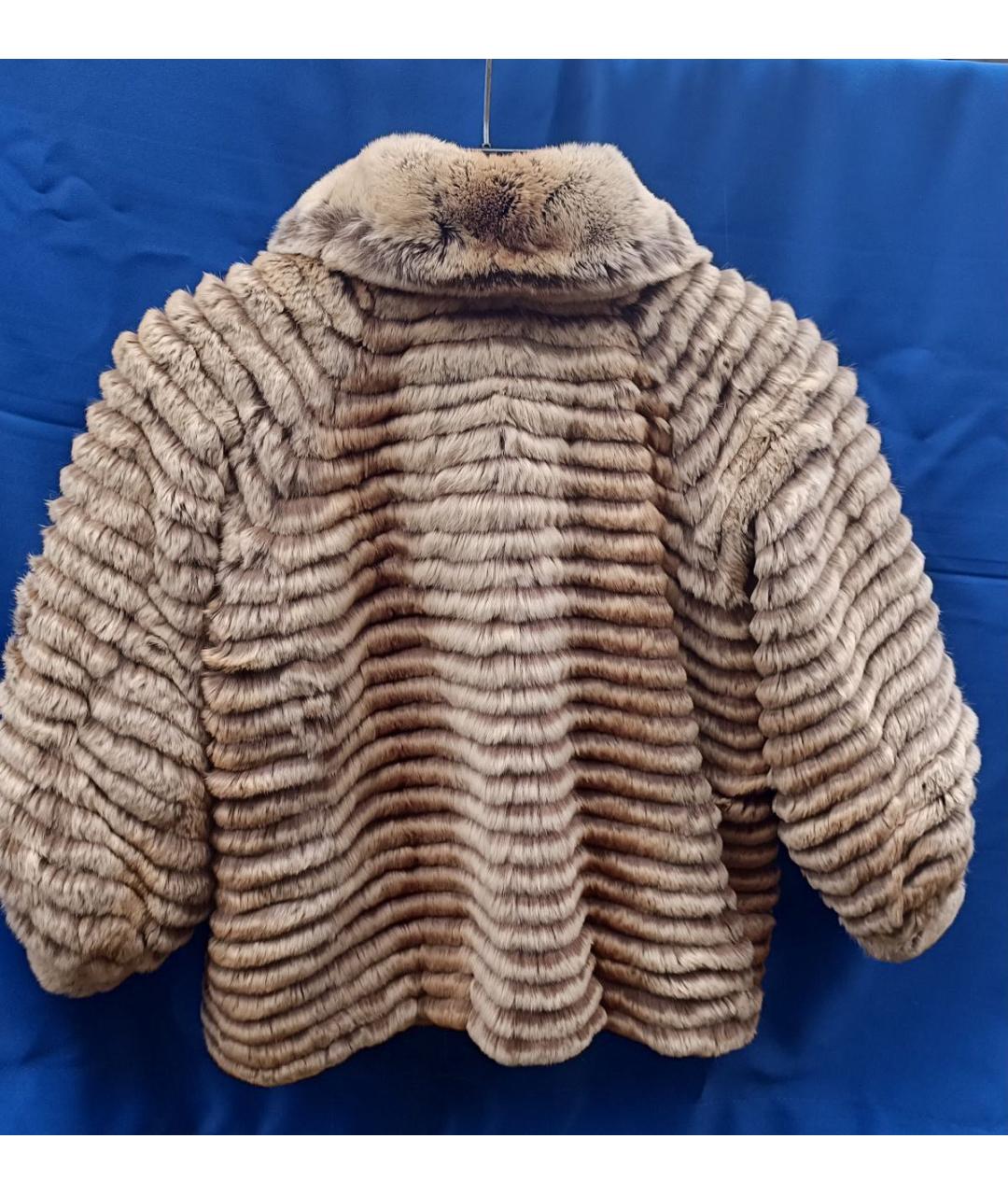 ROBERTO CAVALLI Бежевая меховая шуба, фото 2