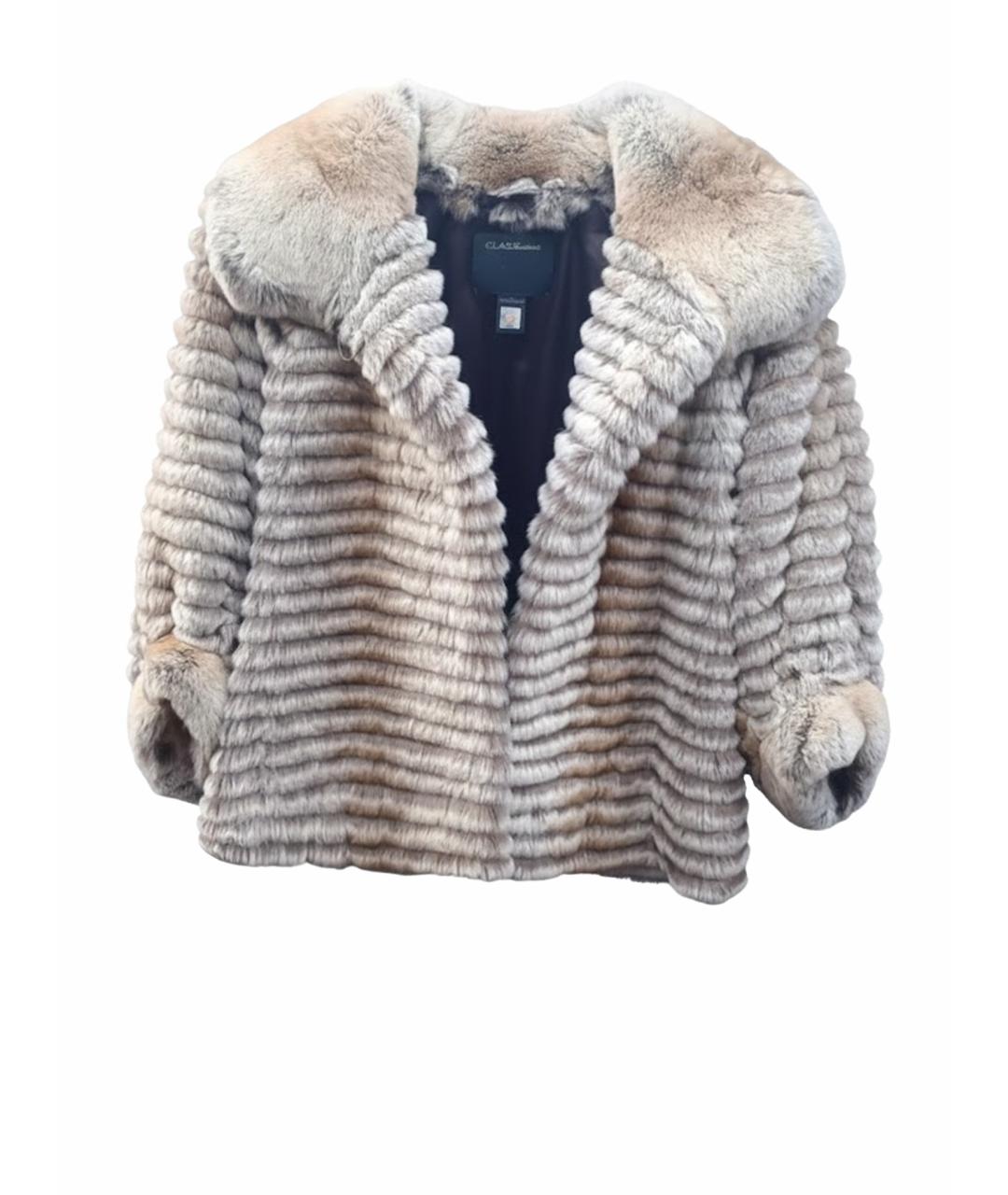 ROBERTO CAVALLI Бежевая меховая шуба, фото 1