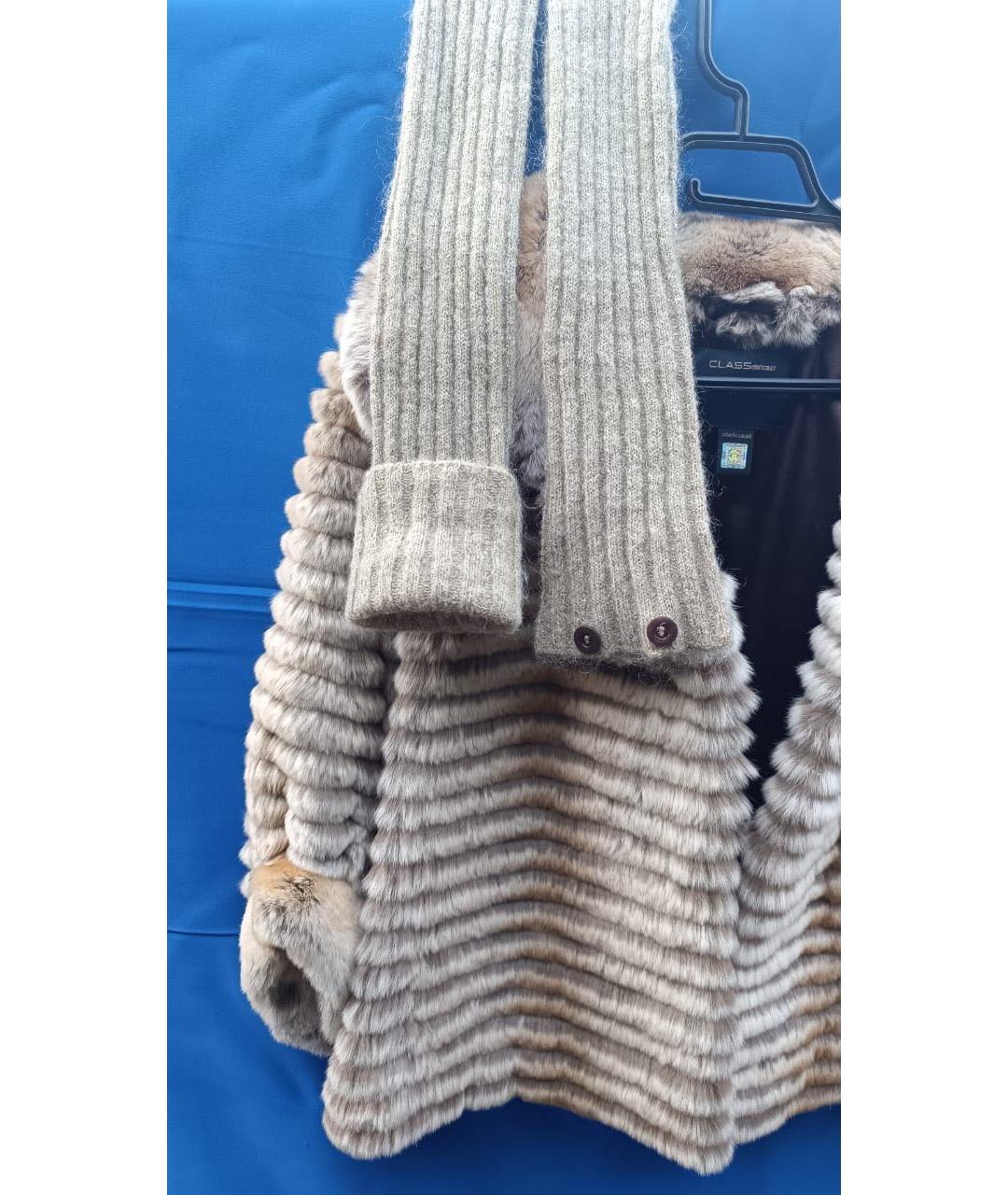 ROBERTO CAVALLI Бежевая меховая шуба, фото 8