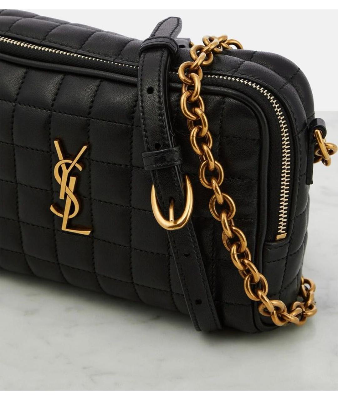 SAINT LAURENT Черная кожаная сумка через плечо, фото 4